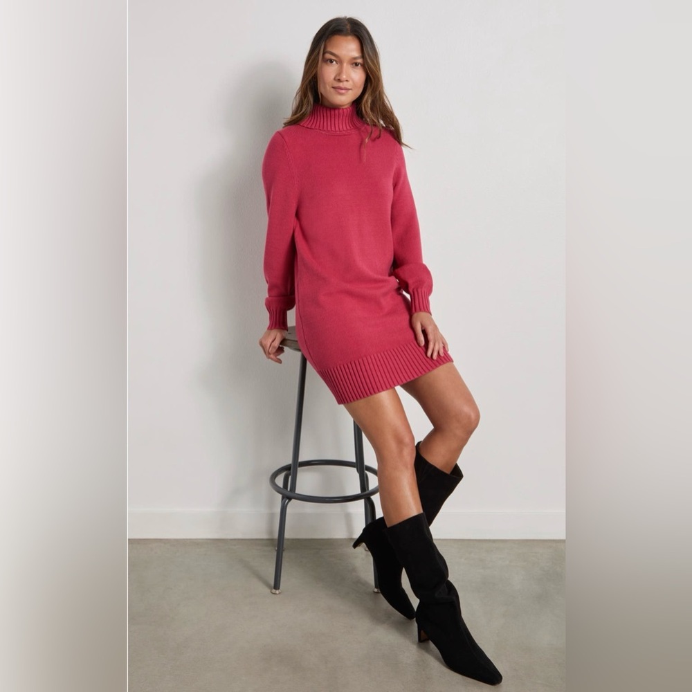 Splendid Women’s Turtleneck Long Sleeve Sweater Mini Dress - Red - Size M - NWT